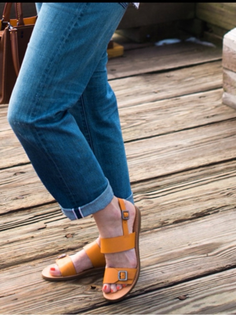 Madewell Taupe Boardwalk Leather Sandals, size 7.5